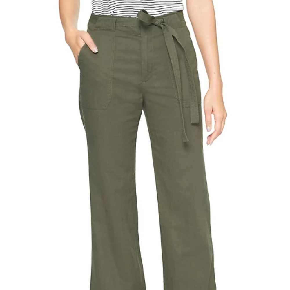 Gap Factory Wide-Leg Linen-Cotton Pants